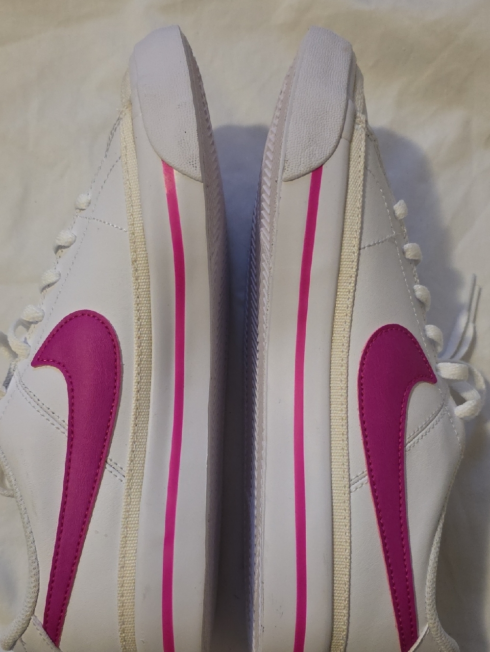 Nike Court Legacy White/laser Fuchsia Big Girls 6.5/Womens 8 - Picture 5 of 12